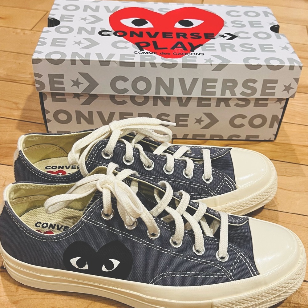 COMME DES GARCONS CDG PLAY CONVERSE GRAY LOW UNISEX Men Size 6 Women Size 8